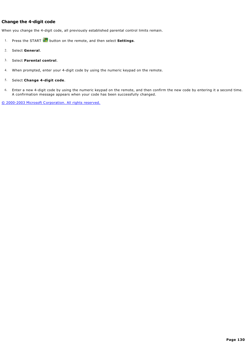 Change the 4-digit code, C hange the 4 digit code | Sony PCV-RZ49G User Manual | Page 130 / 459