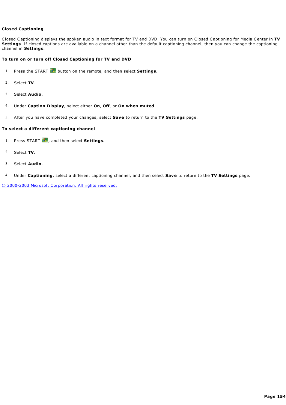 Closed captioning | Sony PCV-RZ49G User Manual | Page 154 / 459