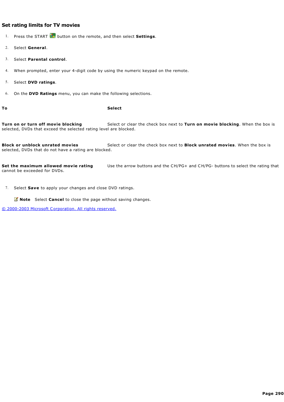 Set rating limits for tv movies | Sony PCV-RZ49G User Manual | Page 290 / 459