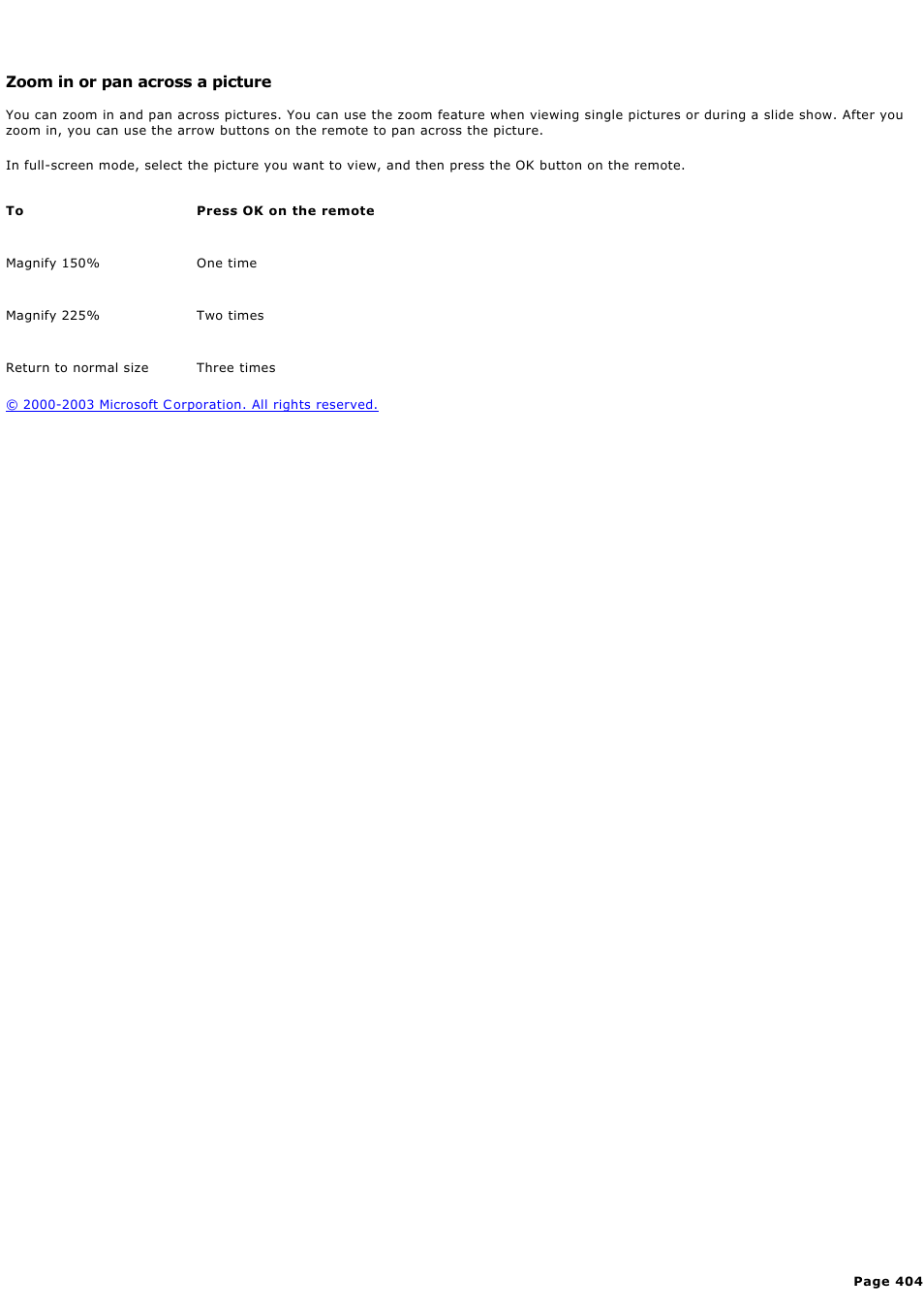 Zoom in or pan across a picture | Sony PCV-RZ49G User Manual | Page 404 / 459