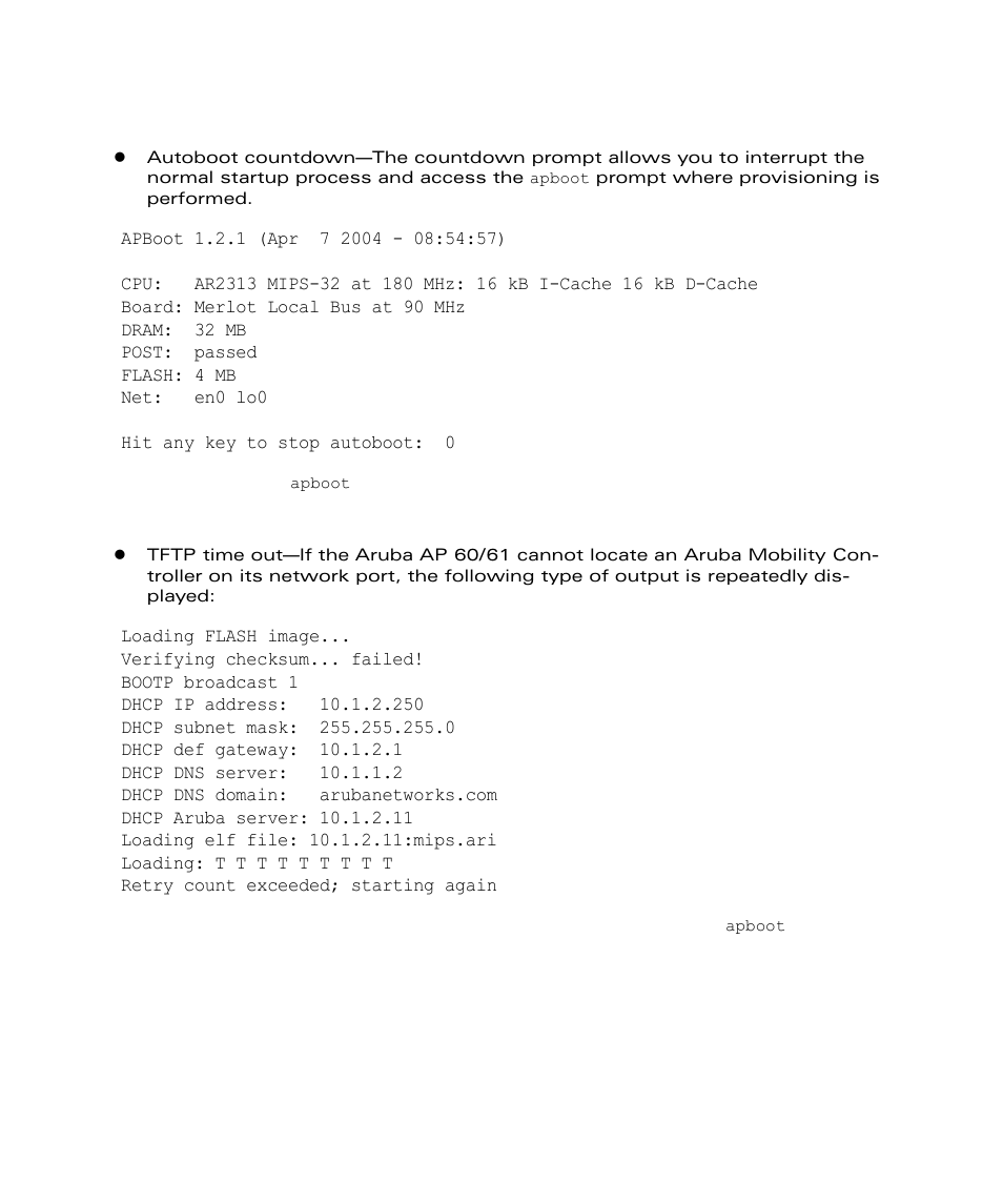 Aruba Networks Access Point Aruba AP 60/61 User Manual | Page 20 / 68