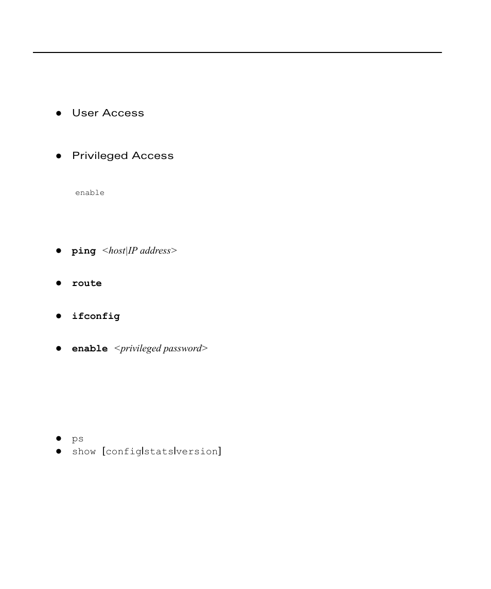 Ap support, Access levels, User commands | Privileged commands | Aruba Networks Access Point Aruba AP 60/61 User Manual | Page 38 / 68