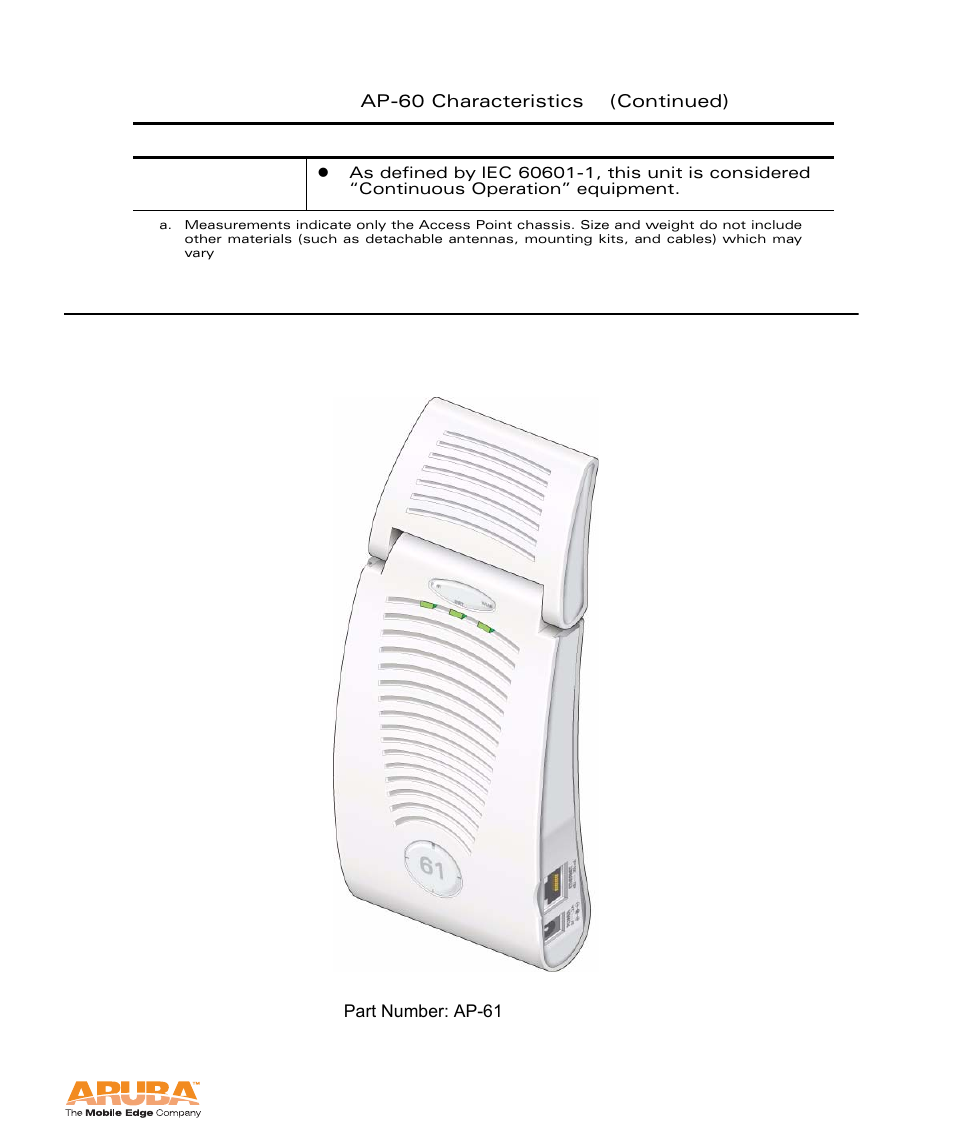 Aruba ap-61 access point | Aruba Networks Access Point Aruba AP 60/61 User Manual | Page 57 / 68