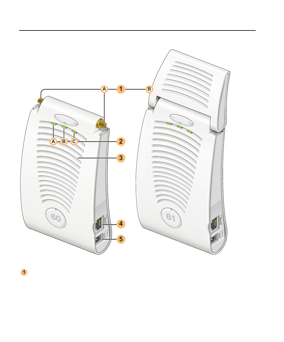 Front view | Aruba Networks Access Point Aruba AP 60/61 User Manual | Page 6 / 68
