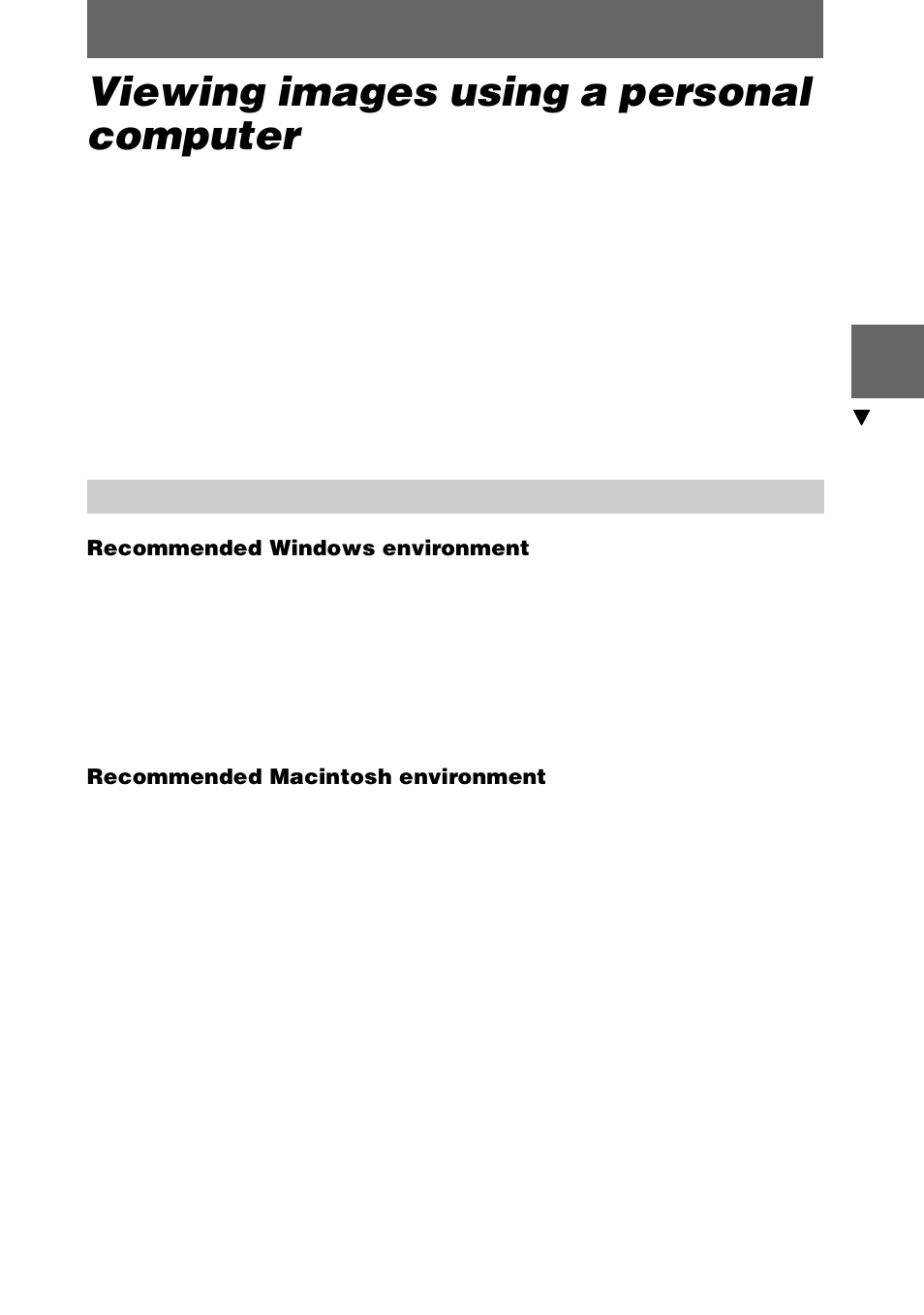 Viewing images using a personal computer, Recommended computer environment, Viewing images using a personal | Computer | Sony DSC-S70 User Manual | Page 25 / 68