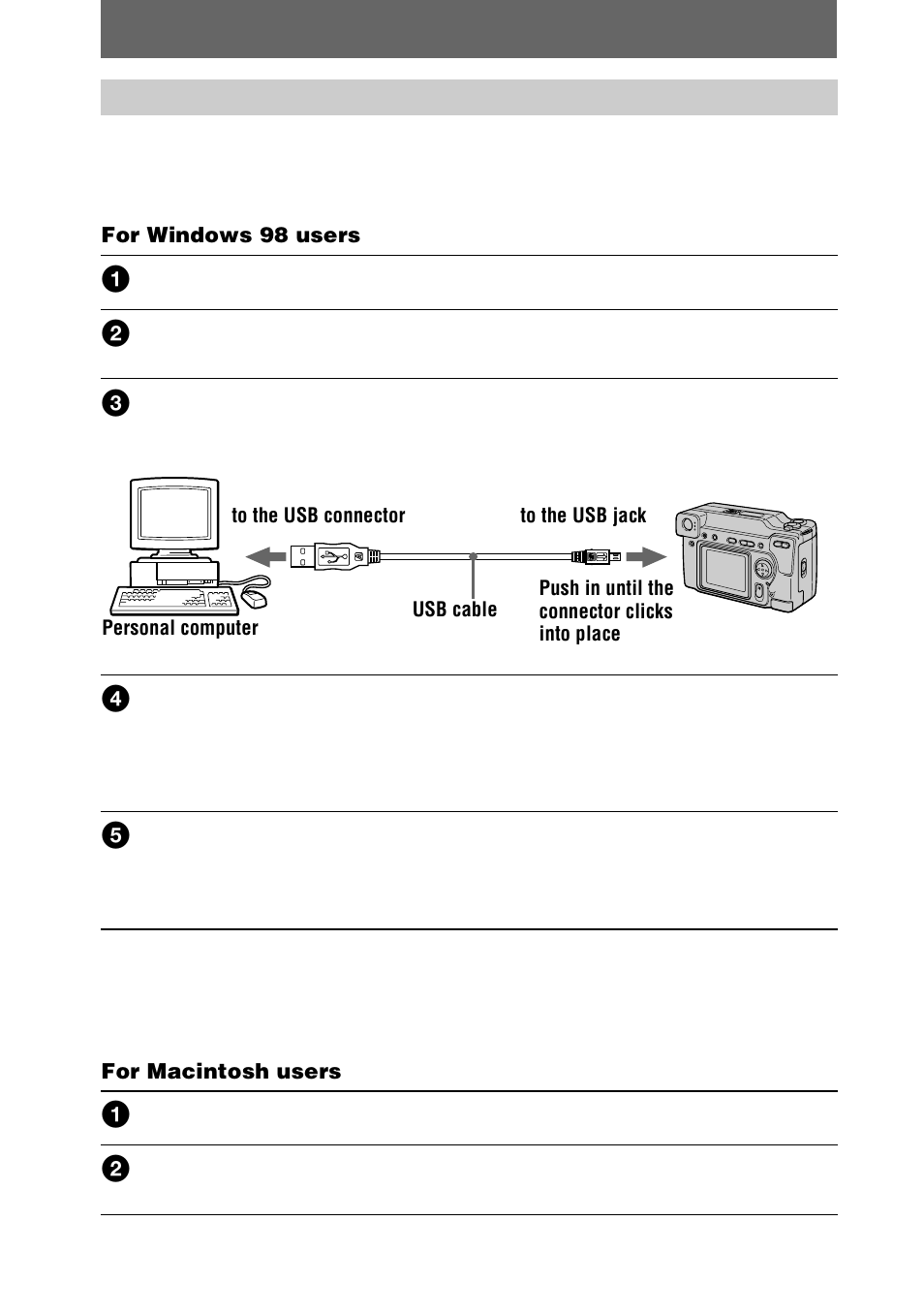 Installing the usb driver, K (26) (27) | Sony DSC-S70 User Manual | Page 26 / 68