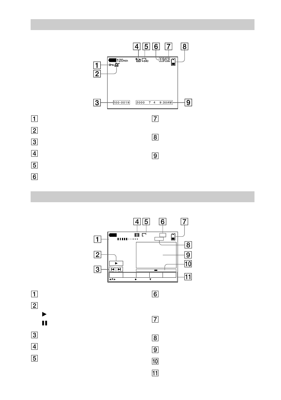 When playing back still images, When playing back moving images | Sony DSC-S70 User Manual | Page 66 / 68