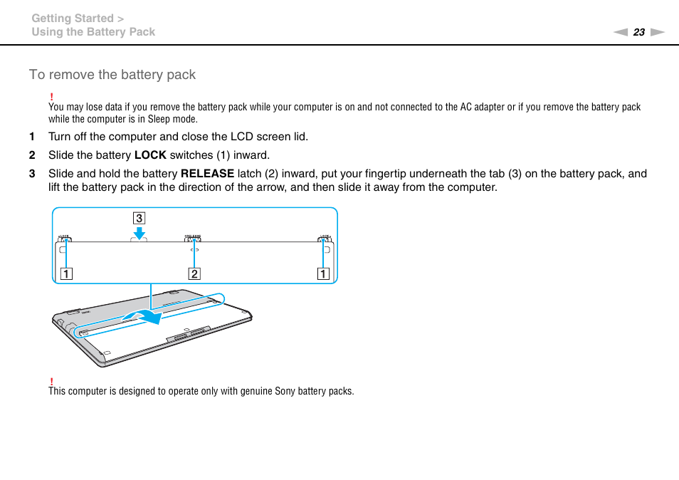 Sony VPCX111KX User Manual | Page 23 / 132