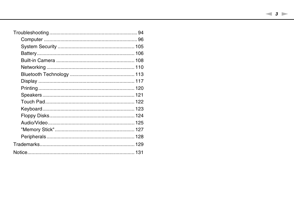 Sony VPCX111KX User Manual | Page 3 / 132