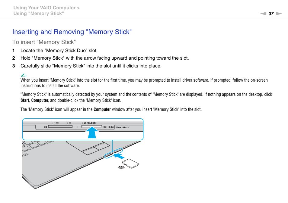 Sony VPCX111KX User Manual | Page 37 / 132