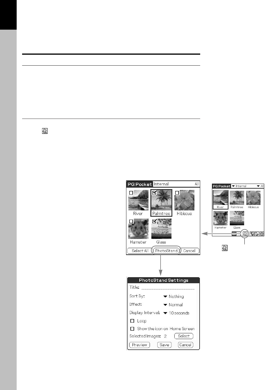 Photostand, What is photostand, Using photostand function | Viewing and organizing pictures | Sony PEG-T415 User Manual | Page 15 / 30