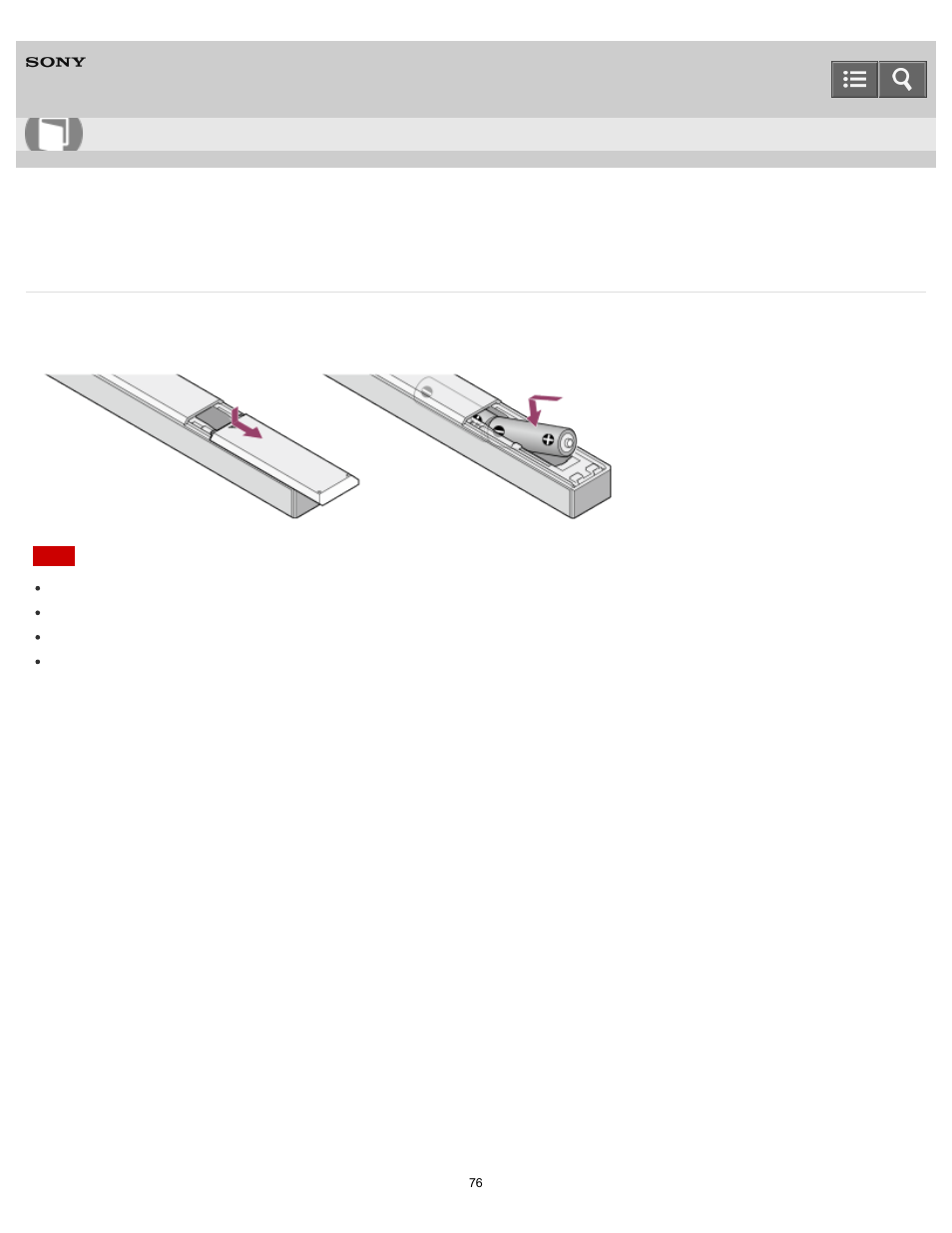 Preparing the remote control, Help guide | Sony HAP-S1 User Manual | Page 76 / 213