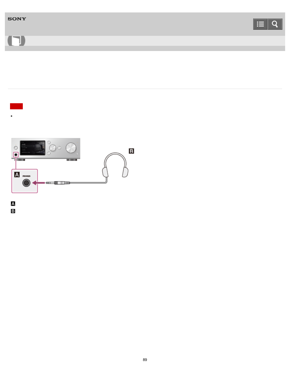 Connecting headphones, Help guide | Sony HAP-S1 User Manual | Page 89 / 213