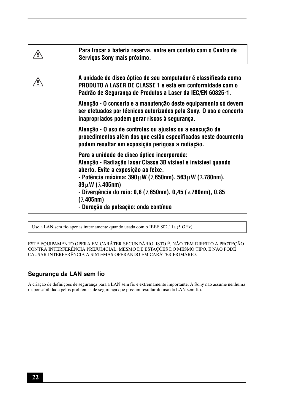 Sony VGNSR590FGB User Manual | Page 22 / 28