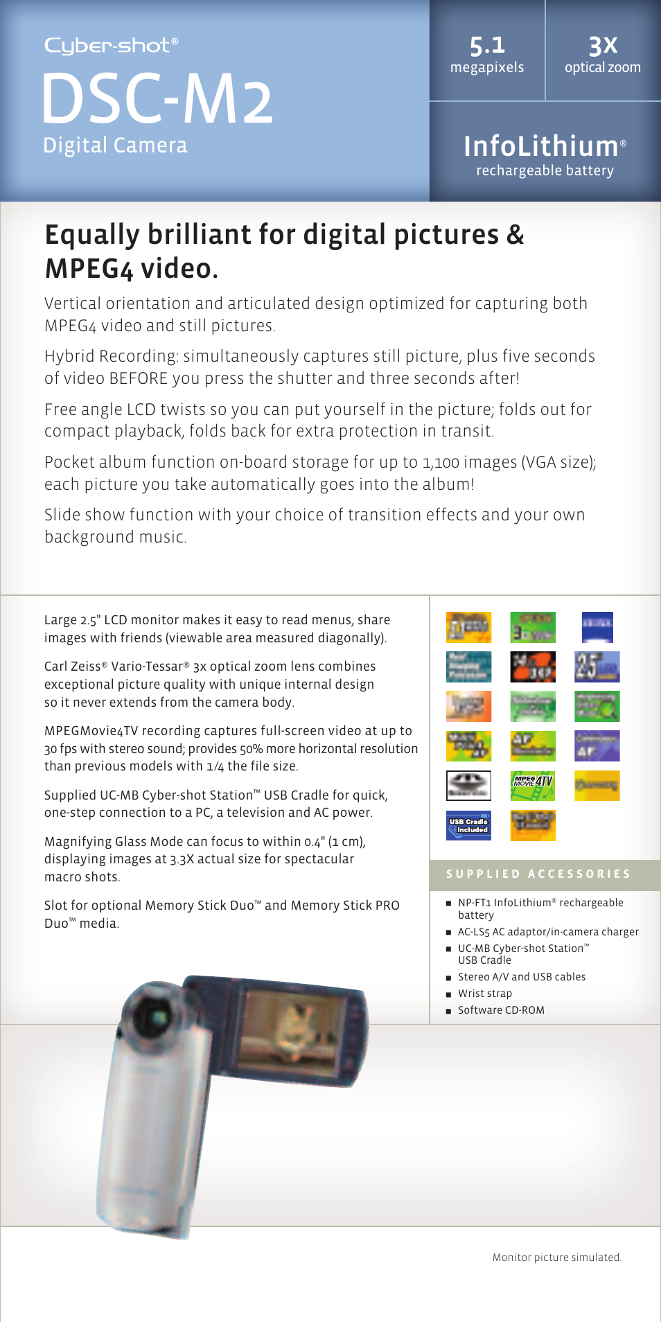 Dsc-m2, Infolithium, Digital camera | Sony DSC-N1 User Manual | Page 15 / 19
