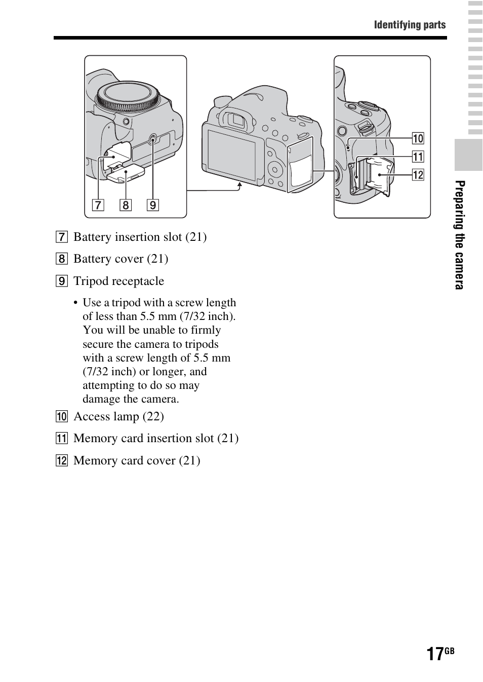 Sony SLT-A58 User Manual | Page 17 / 96