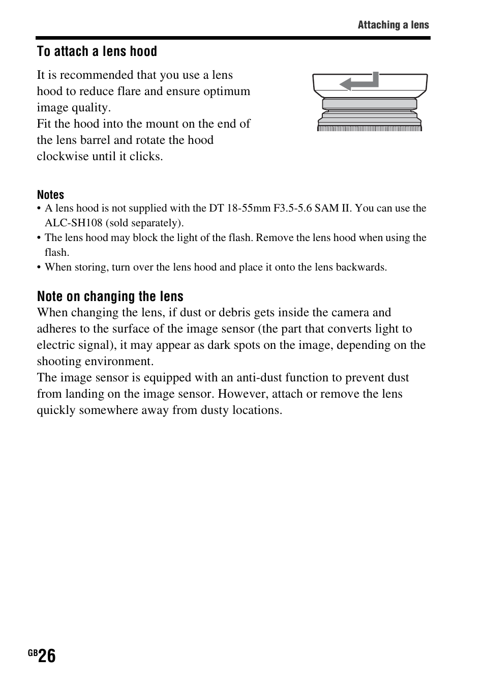Sony SLT-A58 User Manual | Page 26 / 96