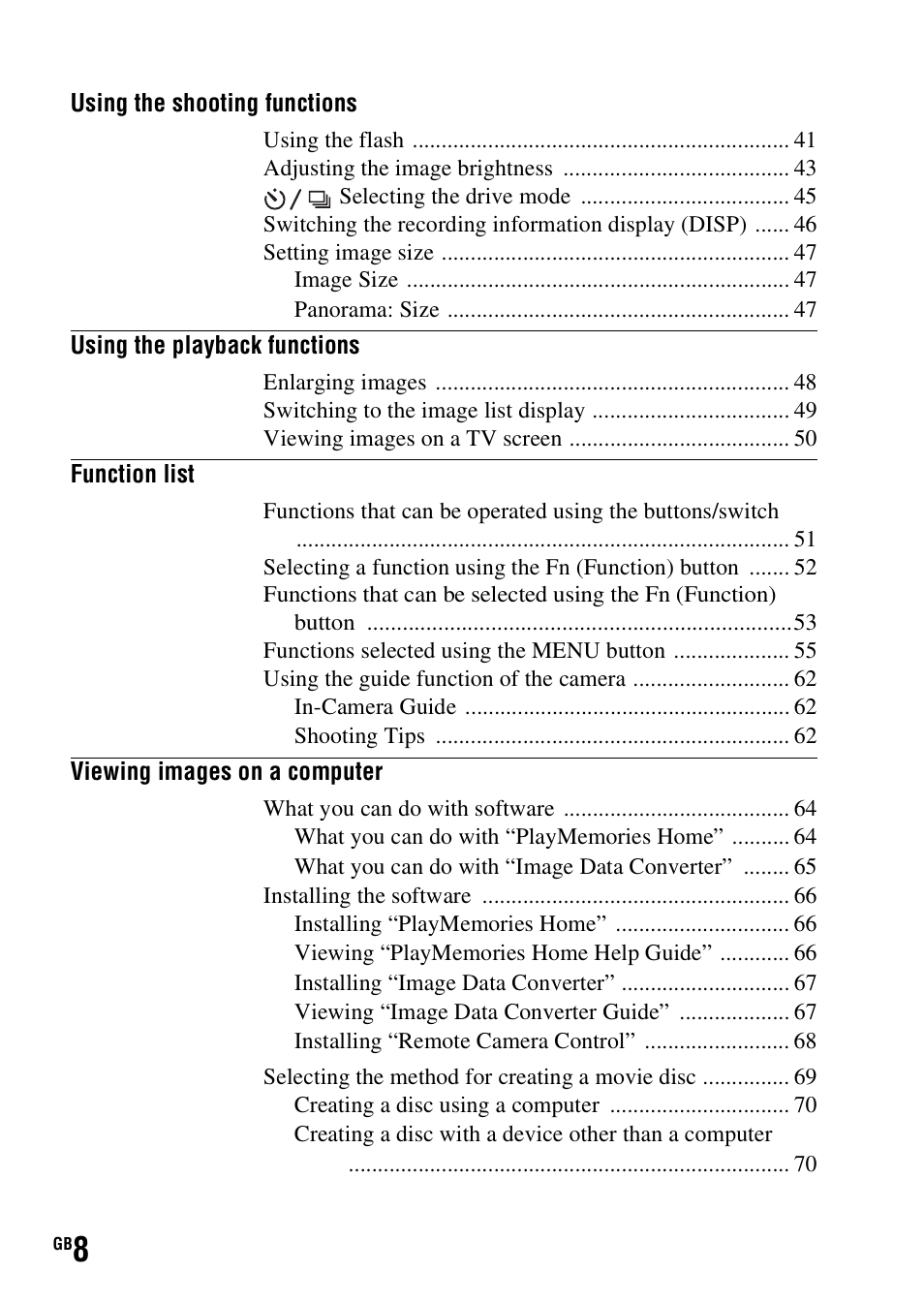 Sony SLT-A58 User Manual | Page 8 / 96