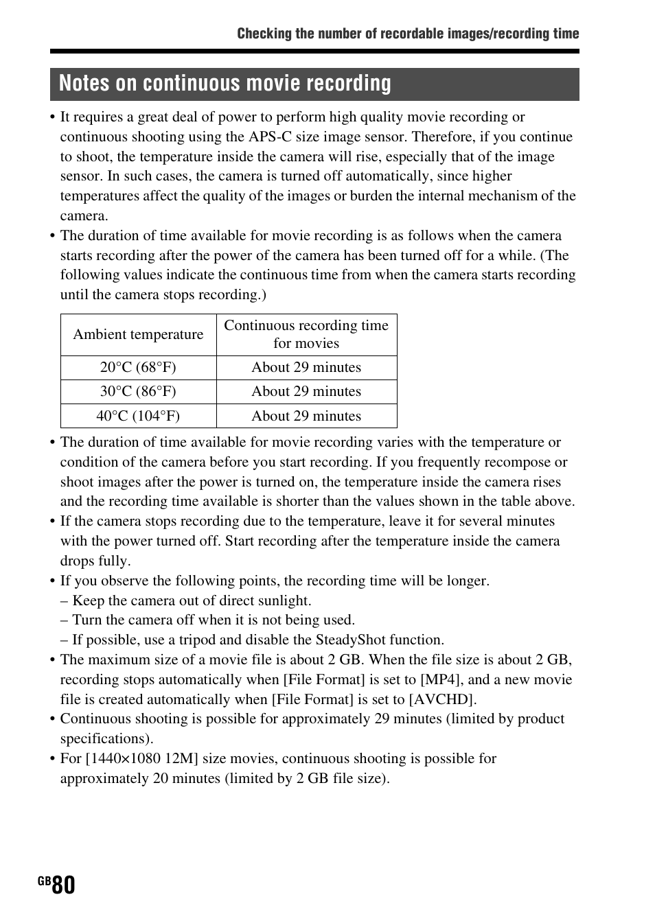 Sony SLT-A58 User Manual | Page 80 / 96