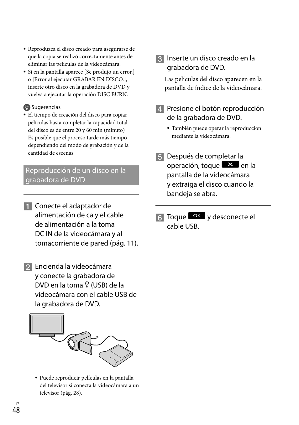 Reproducción de un disco en la grabadora de dvd | Sony HDR-CX130 User Manual | Page 120 / 143