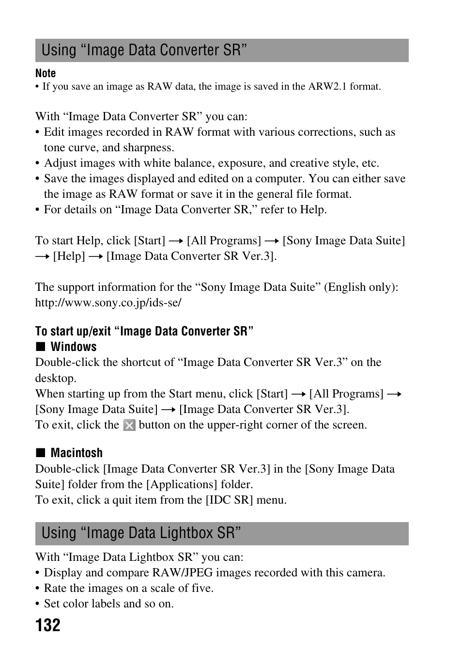 Sony DSLR-A290 User Manual | Page 132 / 162
