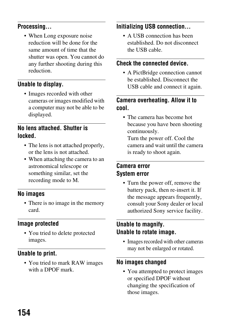 Sony DSLR-A290 User Manual | Page 154 / 162