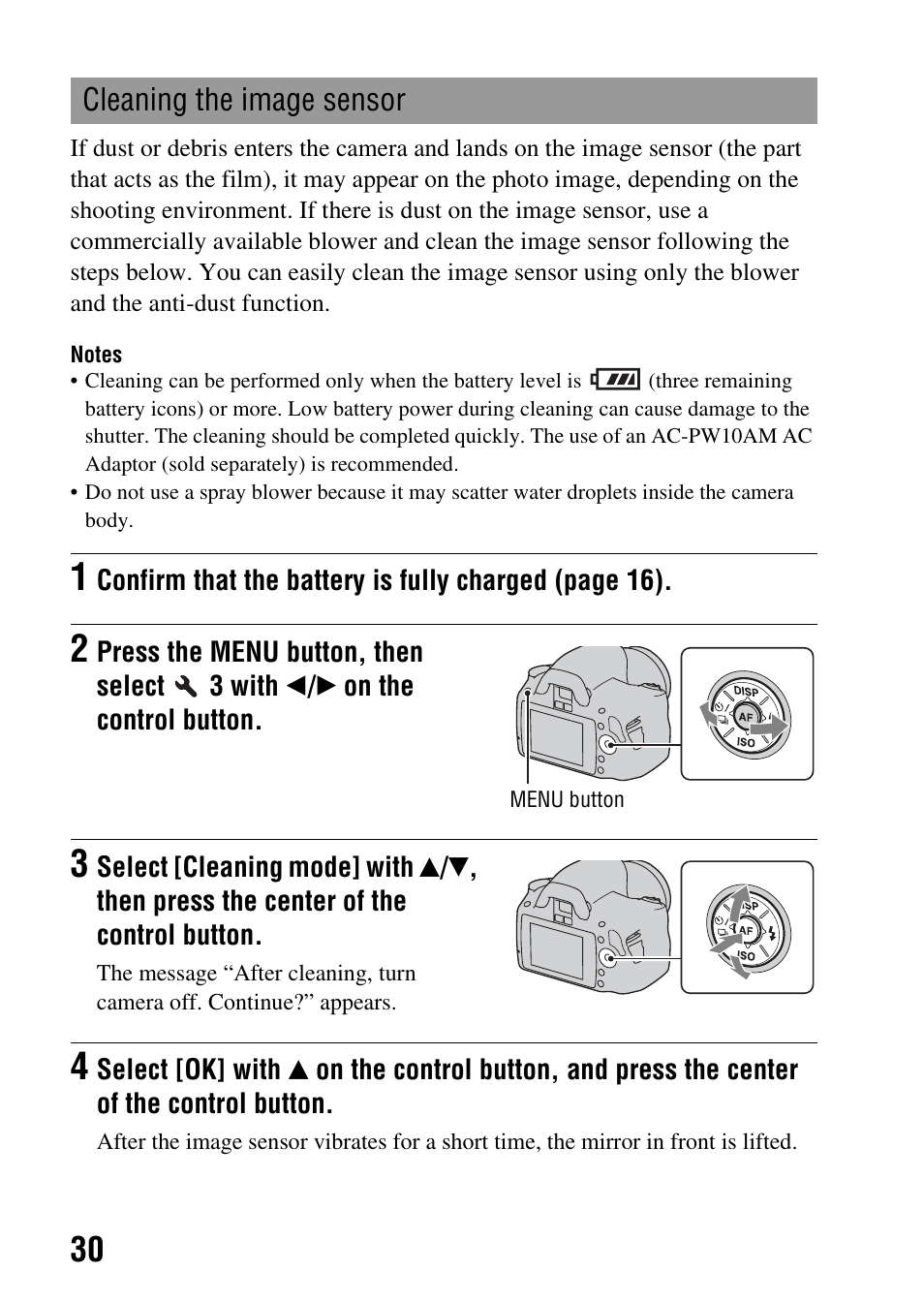 Sony DSLR-A290 User Manual | Page 30 / 162