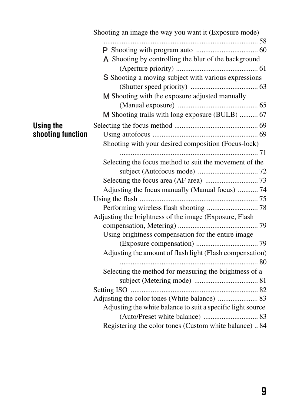 Sony DSLR-A290 User Manual | Page 9 / 162