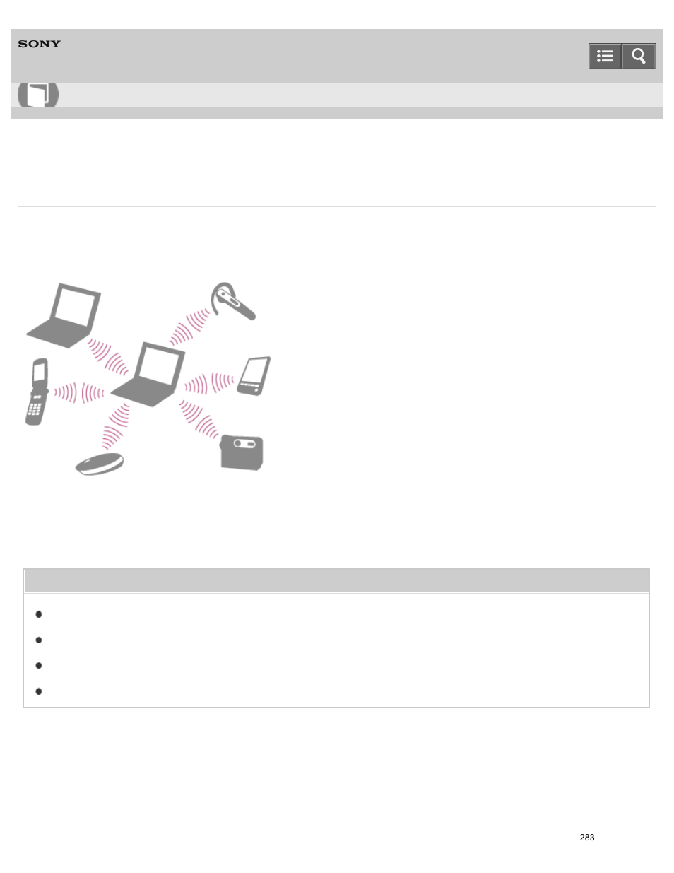 About the bluetooth(r) function, User guide | Sony SVF15N17CXS User Manual | Page 303 / 480