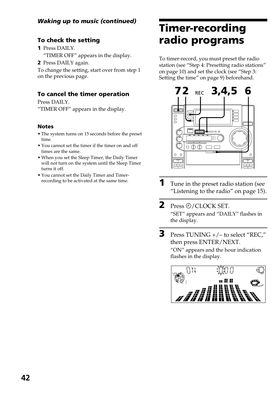 Timer-recording radio programs | Sony HCD-LX90AV User Manual | Page 42 / 60