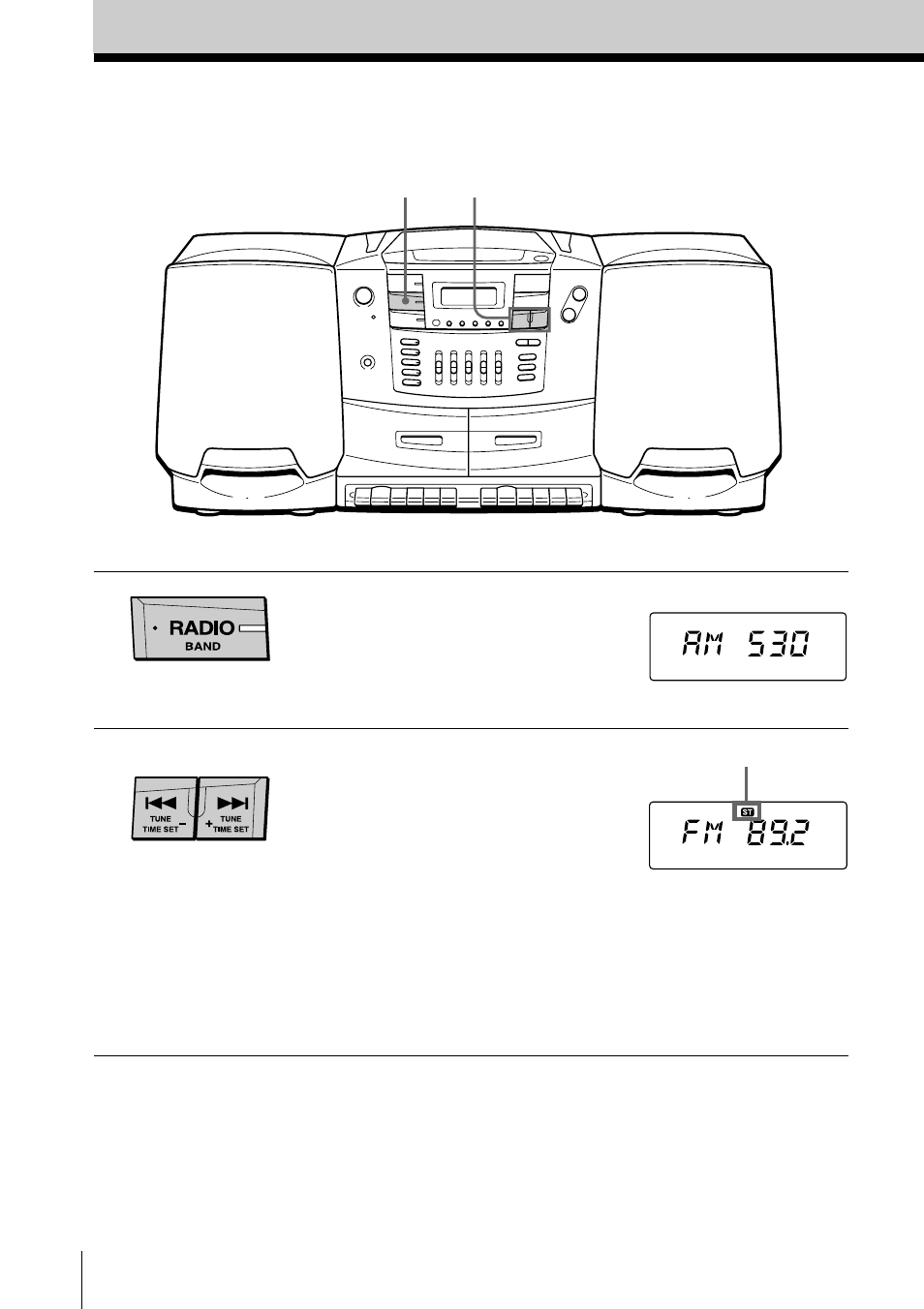 Listening to the radio | Sony CFD-ZW770 User Manual | Page 6 / 36