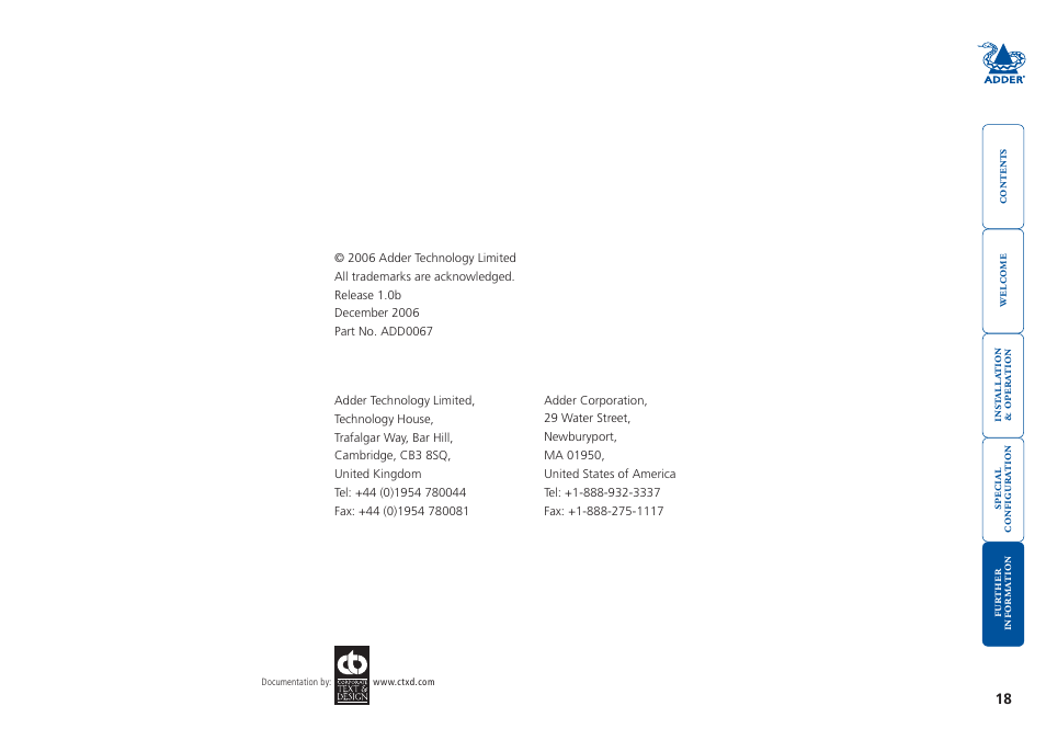 Adder Technology X100 User Manual | Page 19 / 19