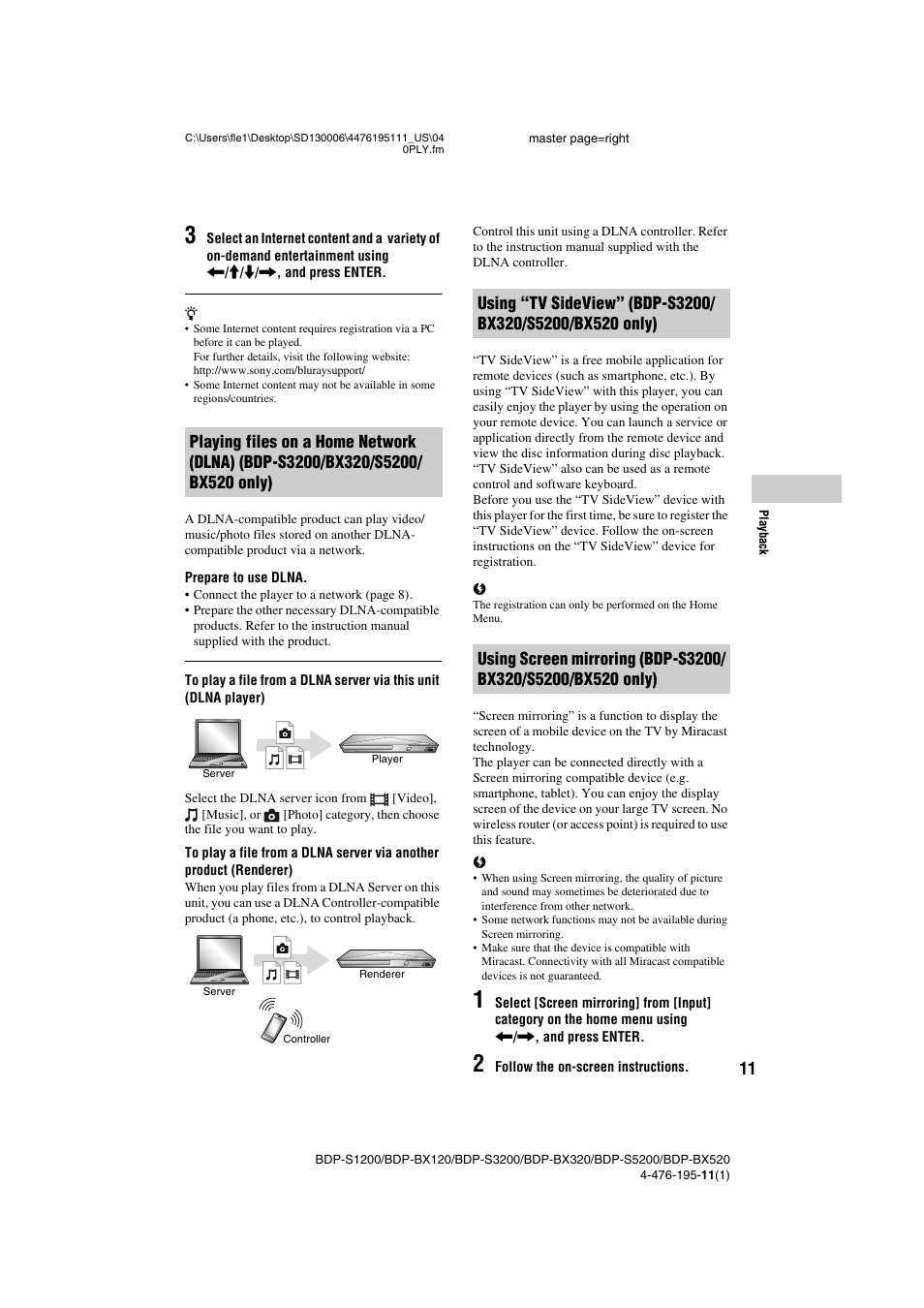 Sony BDP-S3200 User Manual | Page 11 / 16