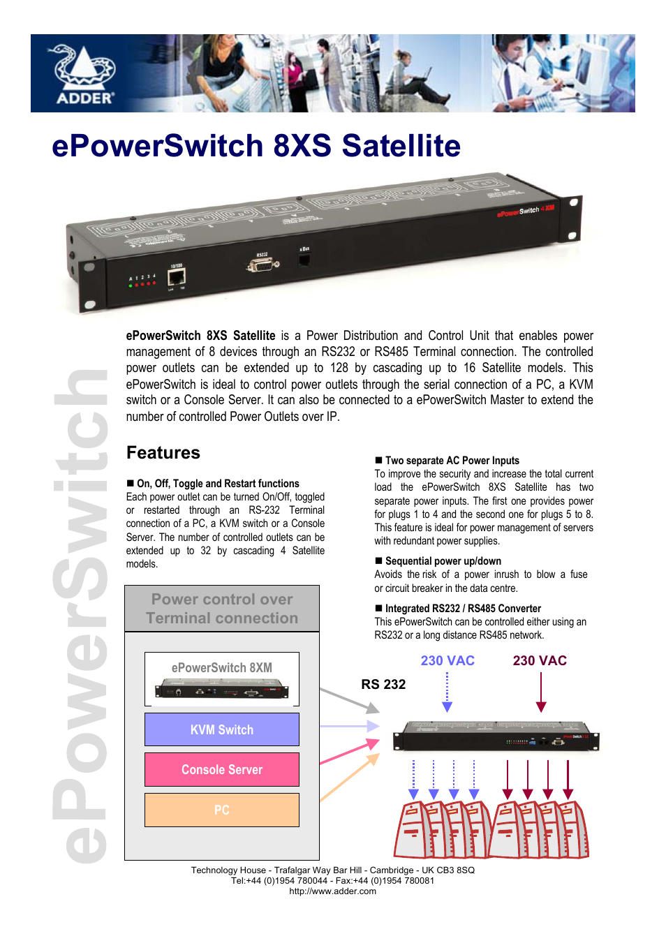 Adder Technology 8XS User Manual | 2 pages