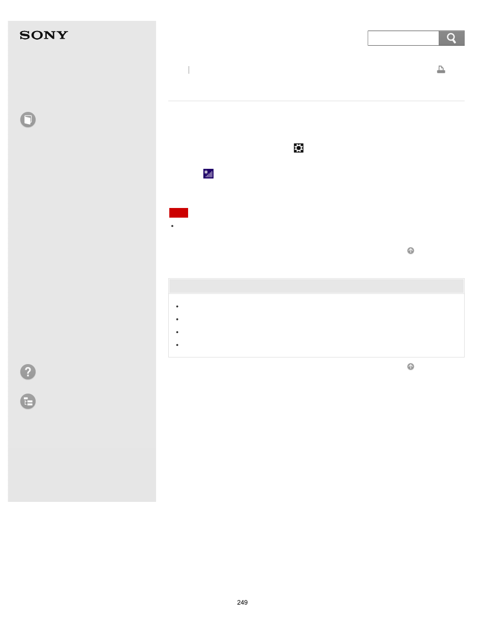 Stopping wi-fi(r) (wireless lan) communications, User guide, How to use | Troubleshooting list of topics, Vaio fit 14/15 | Sony SVF14A14CXB User Manual | Page 249 / 437