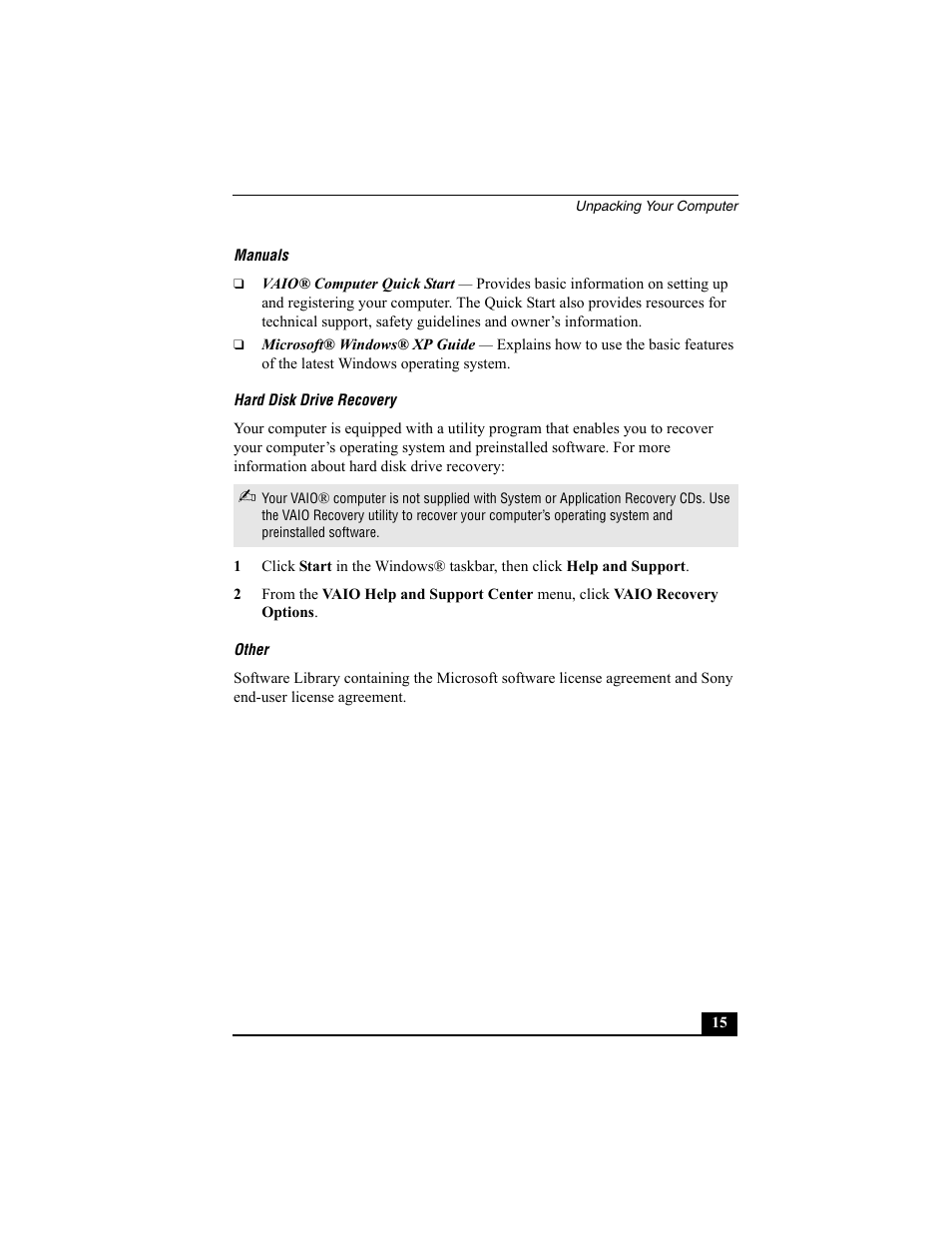 Sony PCV-RS312 User Manual | Page 15 / 60
