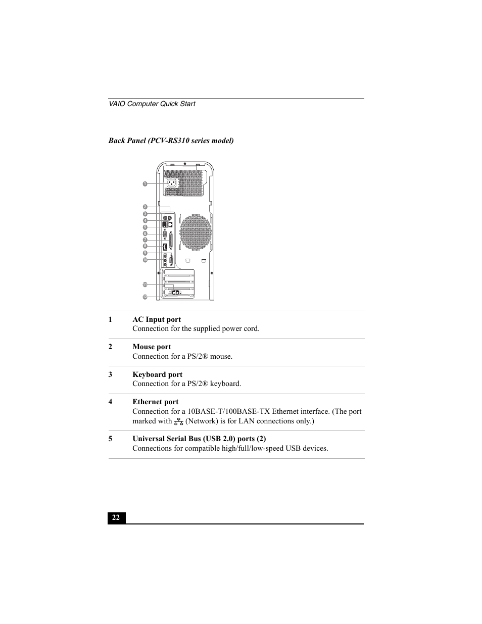 Sony PCV-RS312 User Manual | Page 22 / 60