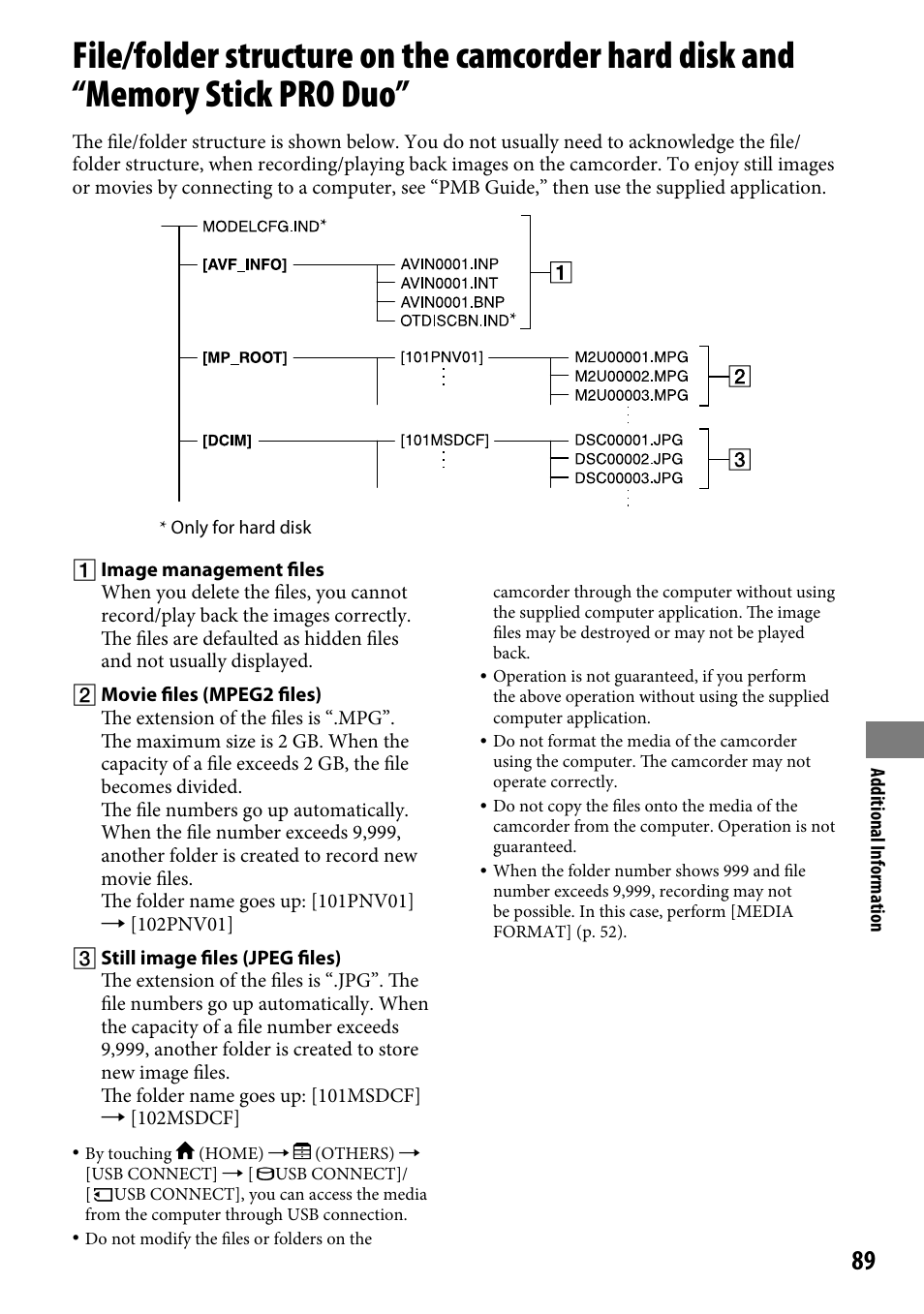 Sony DCR-SR46BDL User Manual | Page 89 / 108