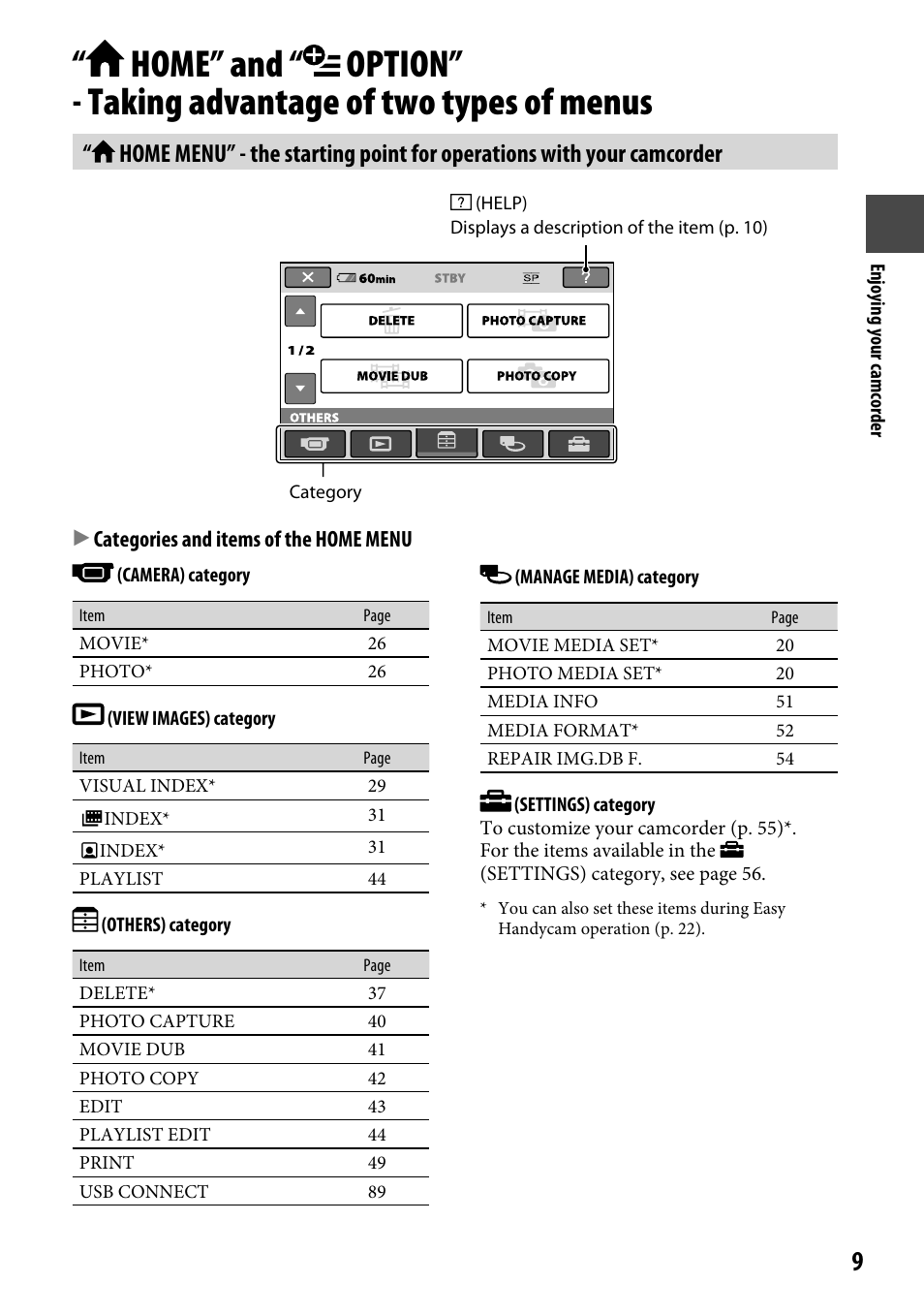 Sony DCR-SR46BDL User Manual | Page 9 / 108