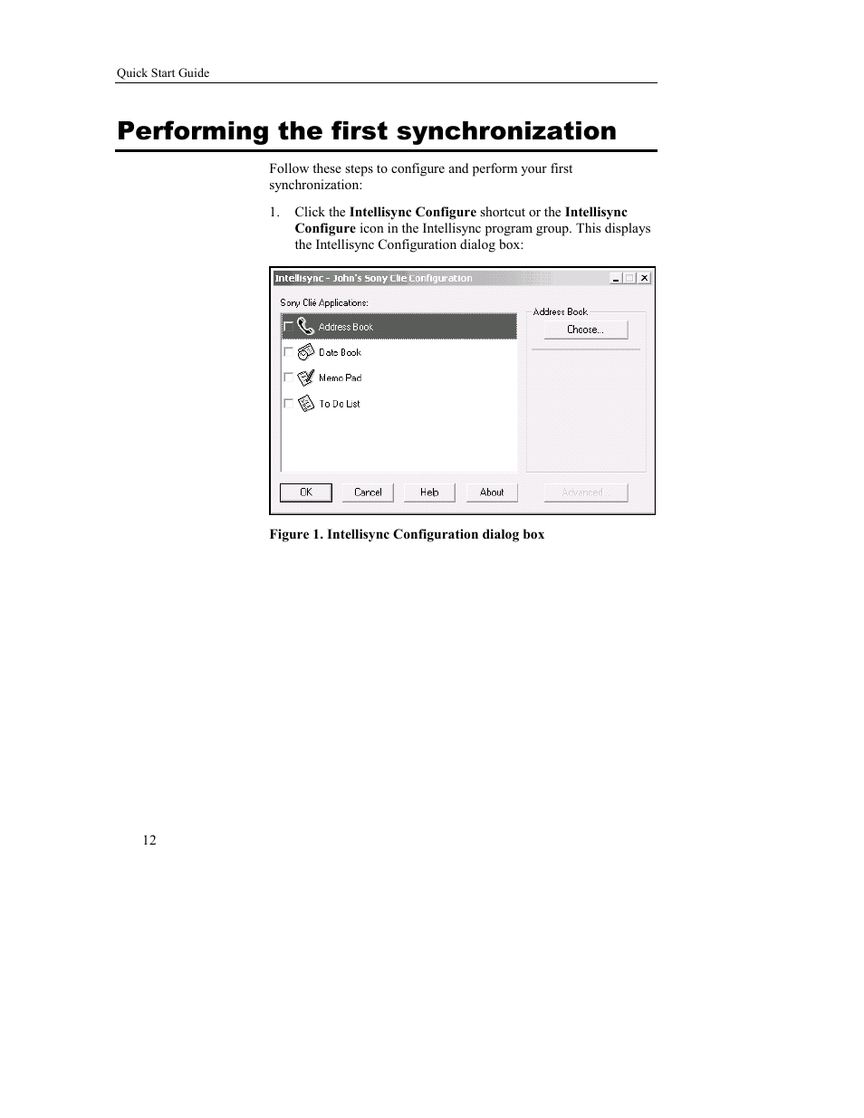 Performing the first synchronization | Sony PEG-TJ37 User Manual | Page 12 / 16