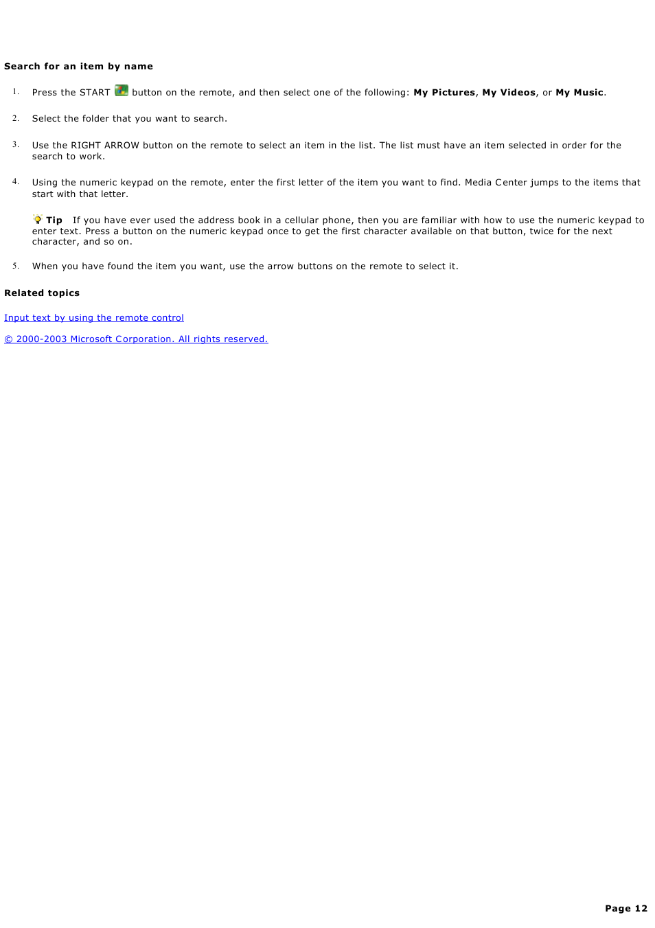 Search for an item by name | Sony PCV-RZ45G User Manual | Page 12 / 459