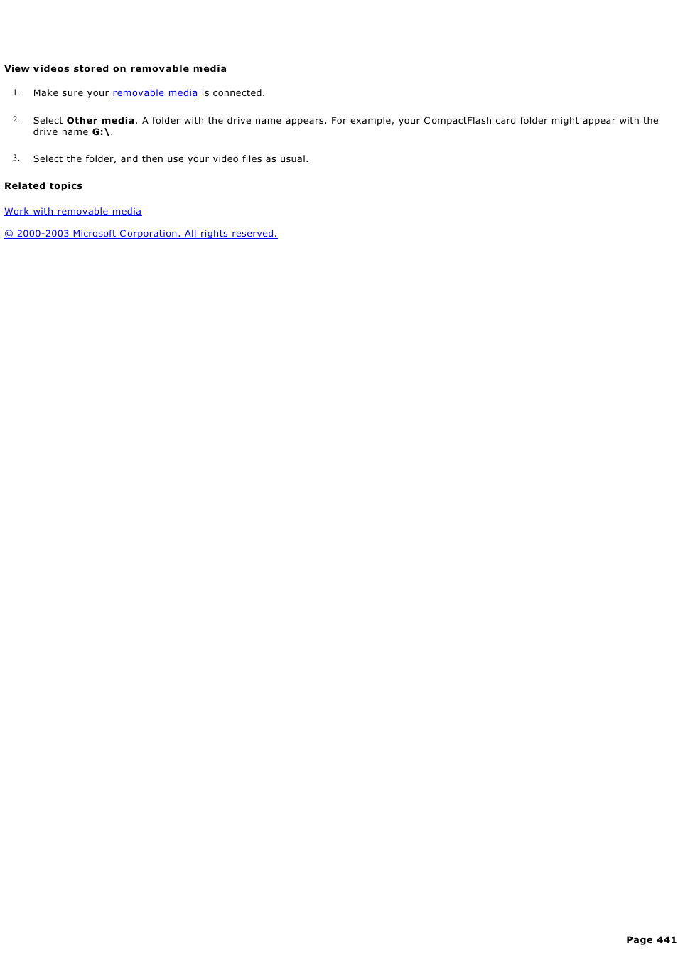 View videos stored on removable media | Sony PCV-RZ45G User Manual | Page 441 / 459