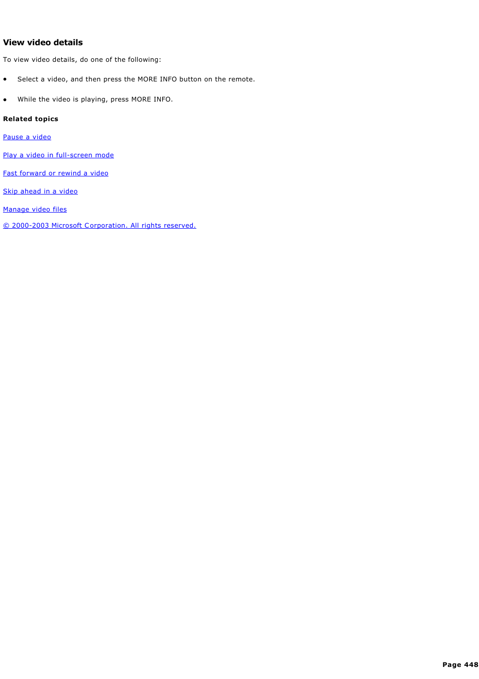View video details | Sony PCV-RZ45G User Manual | Page 448 / 459
