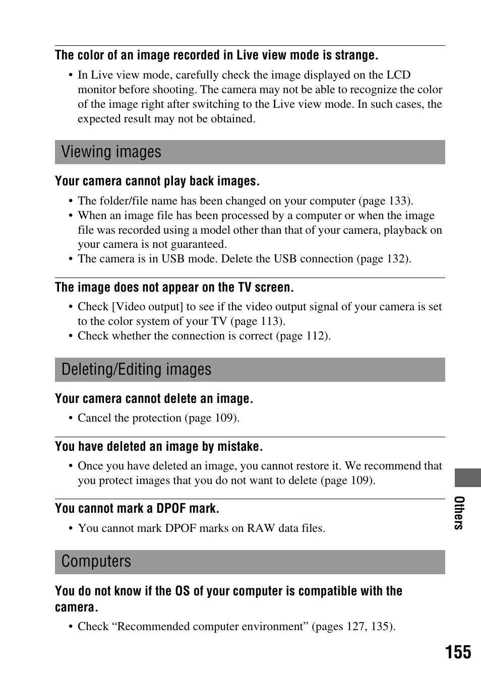 Viewing images deleting/editing images computers | Sony DSLR-A350 User Manual | Page 155 / 167