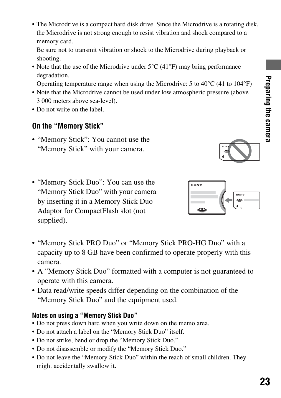 Sony DSLR-A350 User Manual | Page 23 / 167