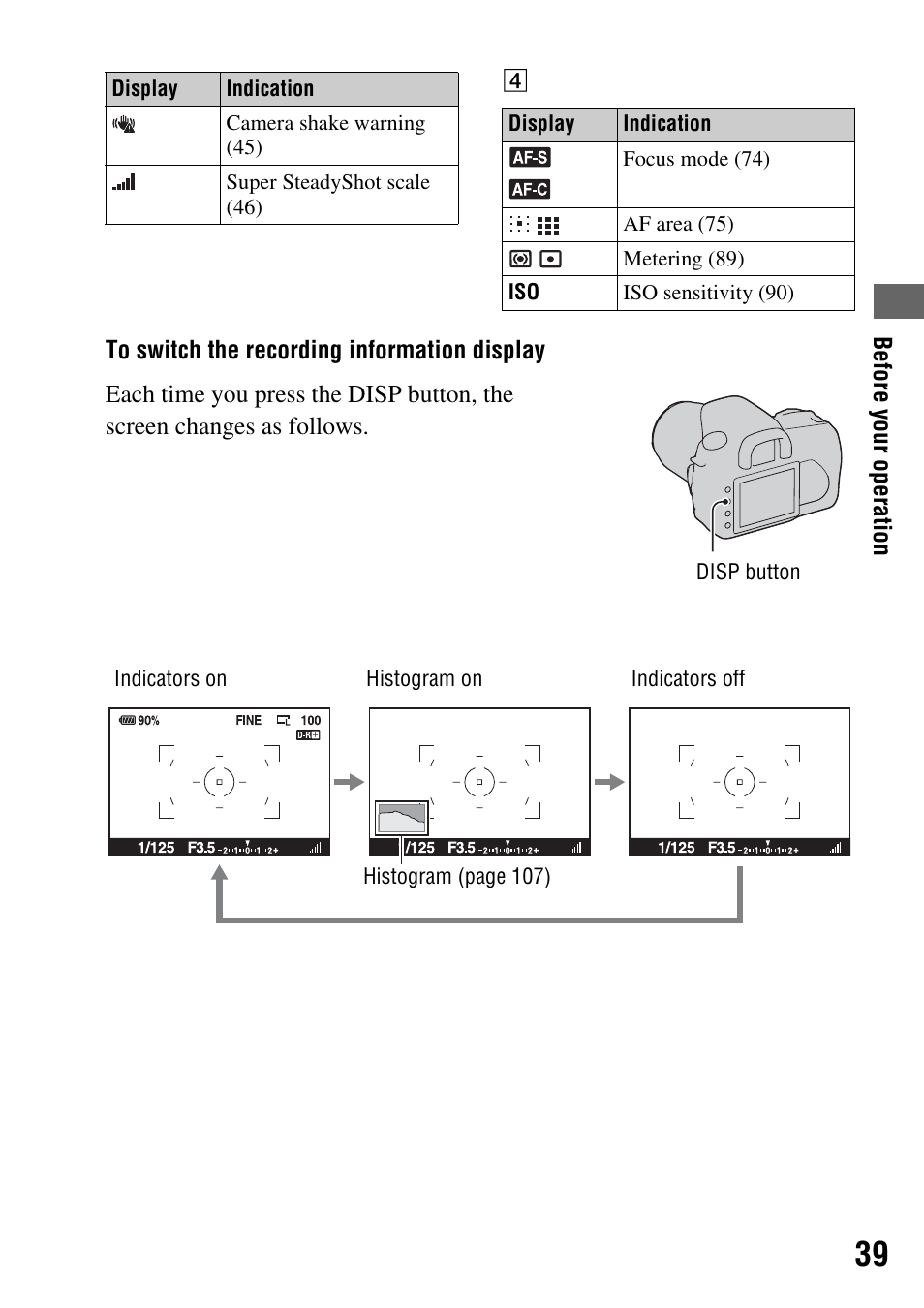 Sony DSLR-A350 User Manual | Page 39 / 167