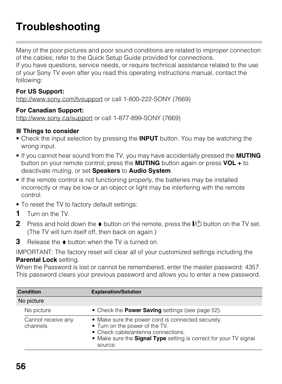 Troubleshooting | Sony KDL-40R450A User Manual | Page 56 / 68