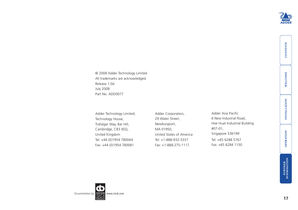 Adder Technology X50 User Manual | Page 18 / 18