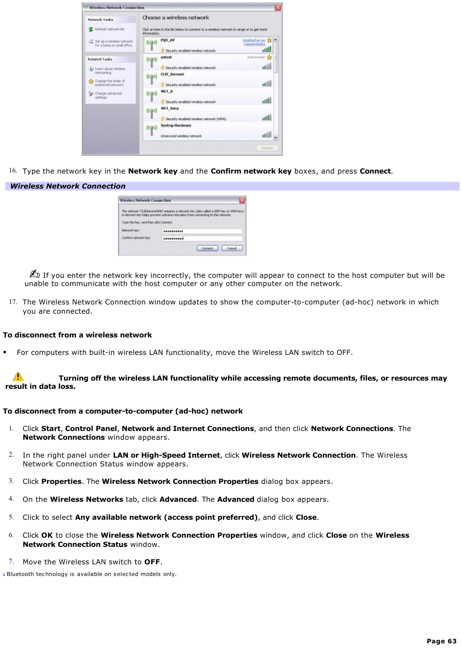 Sony VGN-B100P User Manual | Page 63 / 205