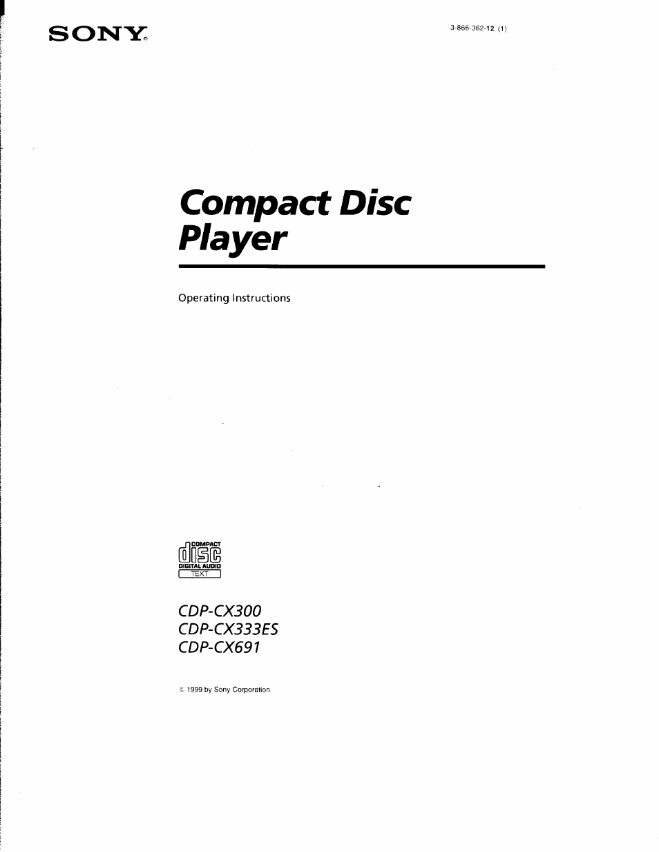 Sony CDP-CX300 User Manual | 34 pages